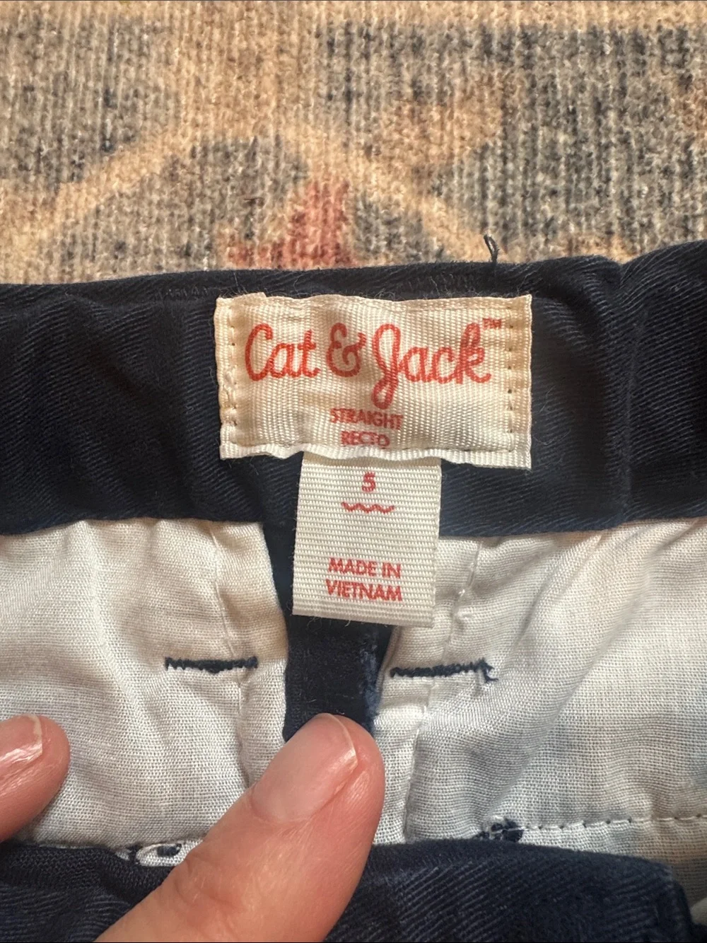 Cat & Jack/Old Navy Kids Trio: Blue Denim Jeans + Navy and Khaki Bottoms